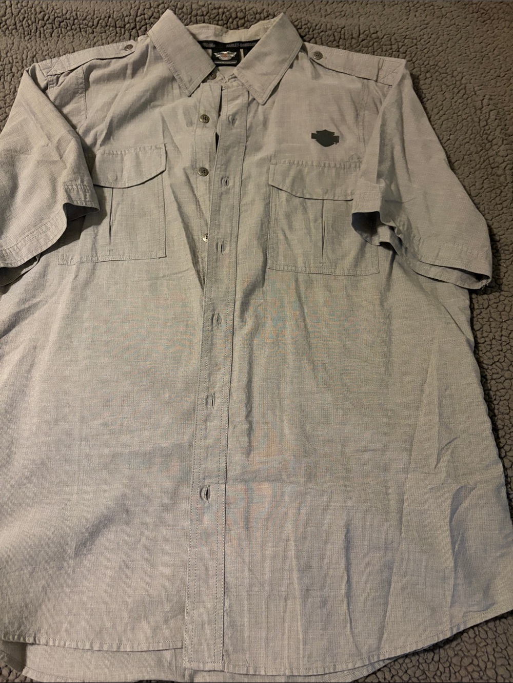 Harley-Davidson Light Gray Button-Up Shirt